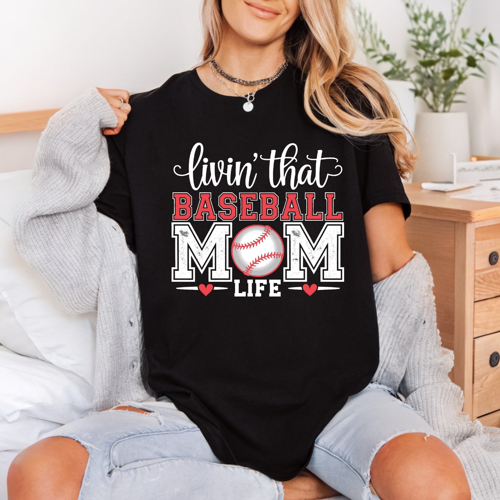 Living Baseball Mom Life Mom Funny Ready to Press DTF Transfer for Dtf