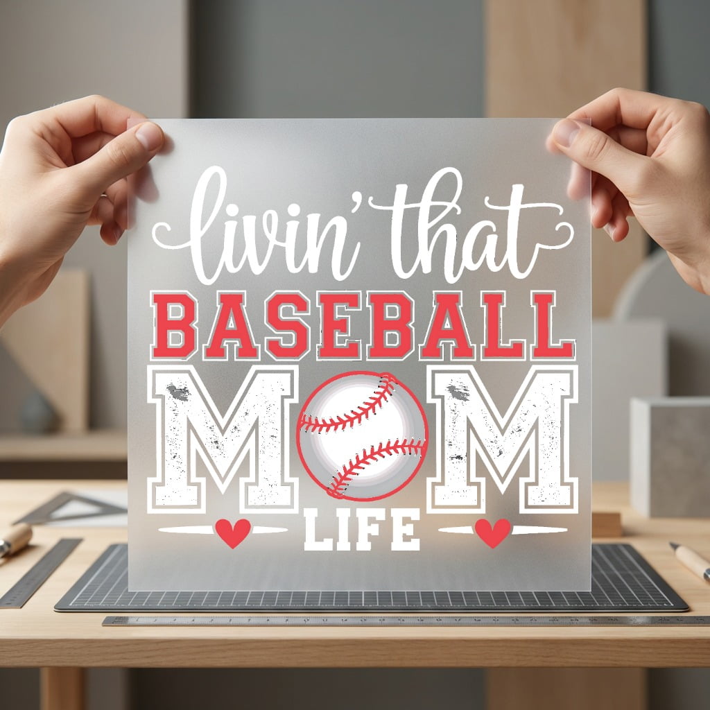 Living Baseball Mom Life Mom Funny Ready to Press DTF Transfer for Dtf