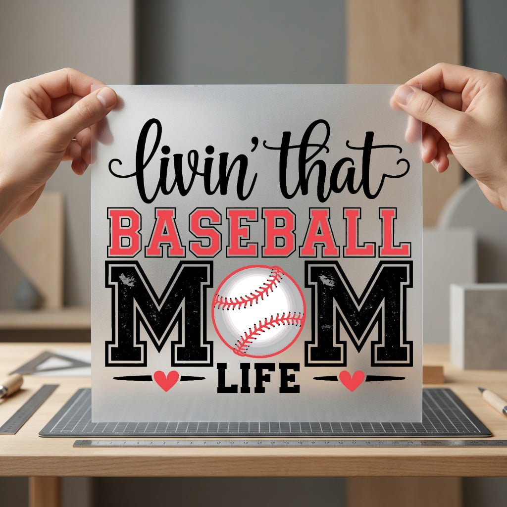 Living Baseball Mom Life Mom Funny Ready to Press DTF Transfer for Dtf