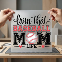 Living Baseball Mom Life Mom Funny Ready to Press DTF Transfer for Dtf