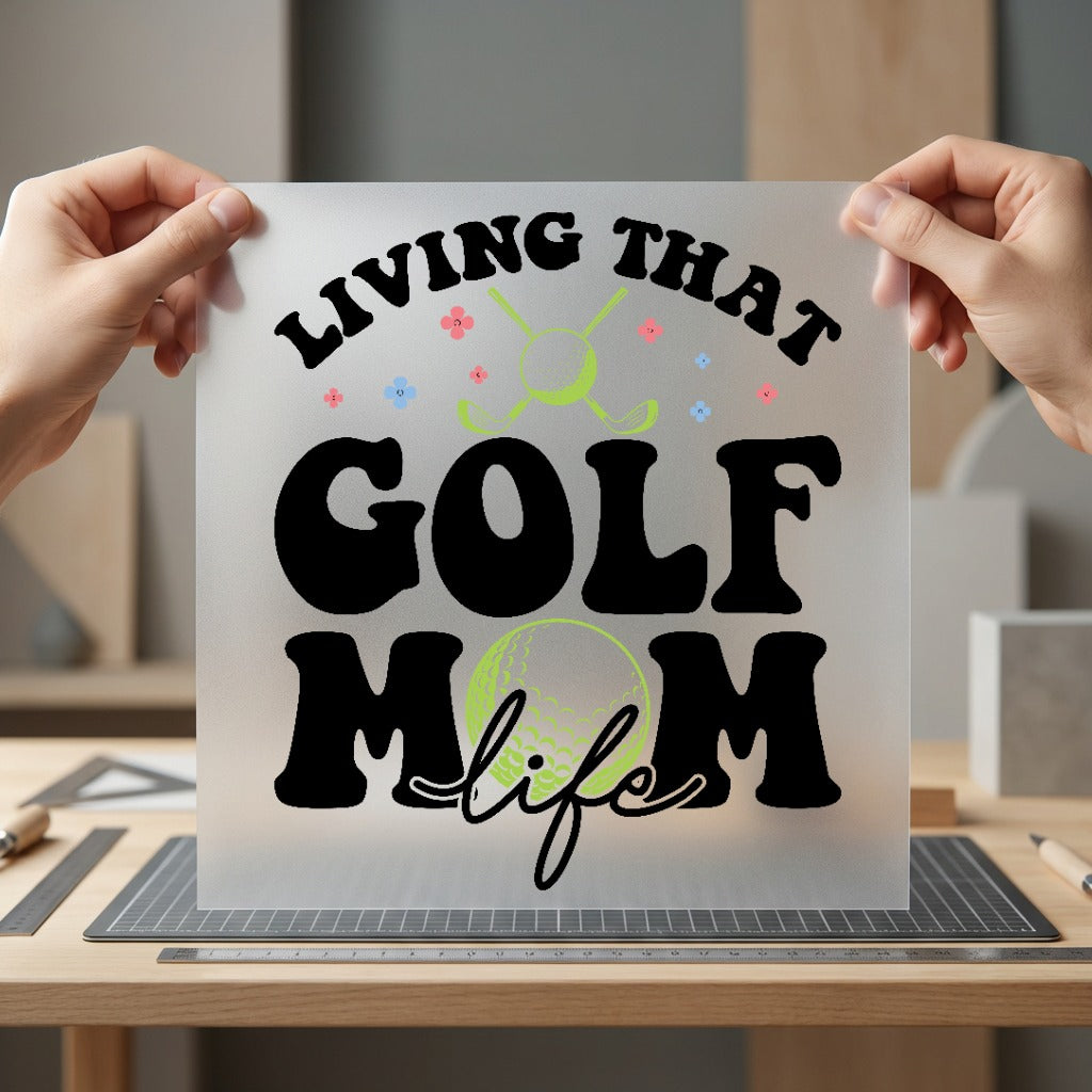 Living Golf Mom Life Mom Retro Ready to Press DTF Transfer for Dtf
