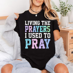 Living Prayers Used Pray Christian Faith Ready to Press DTF Transfer for Dtf