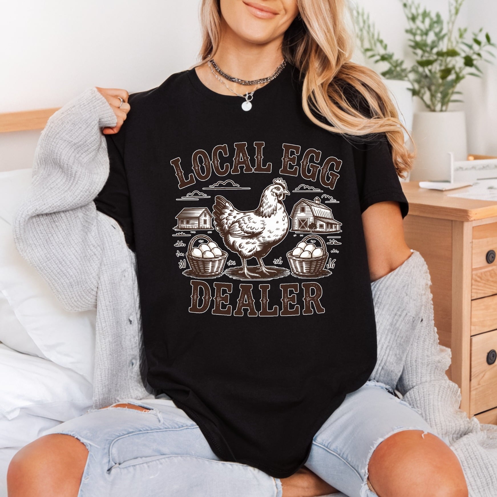 Local Egg Dealer Farmhouse Usa Vintage Ready to Press DTF Transfer for Dtf