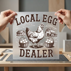 Local Egg Dealer Farmhouse Usa Vintage Ready to Press DTF Transfer for Dtf