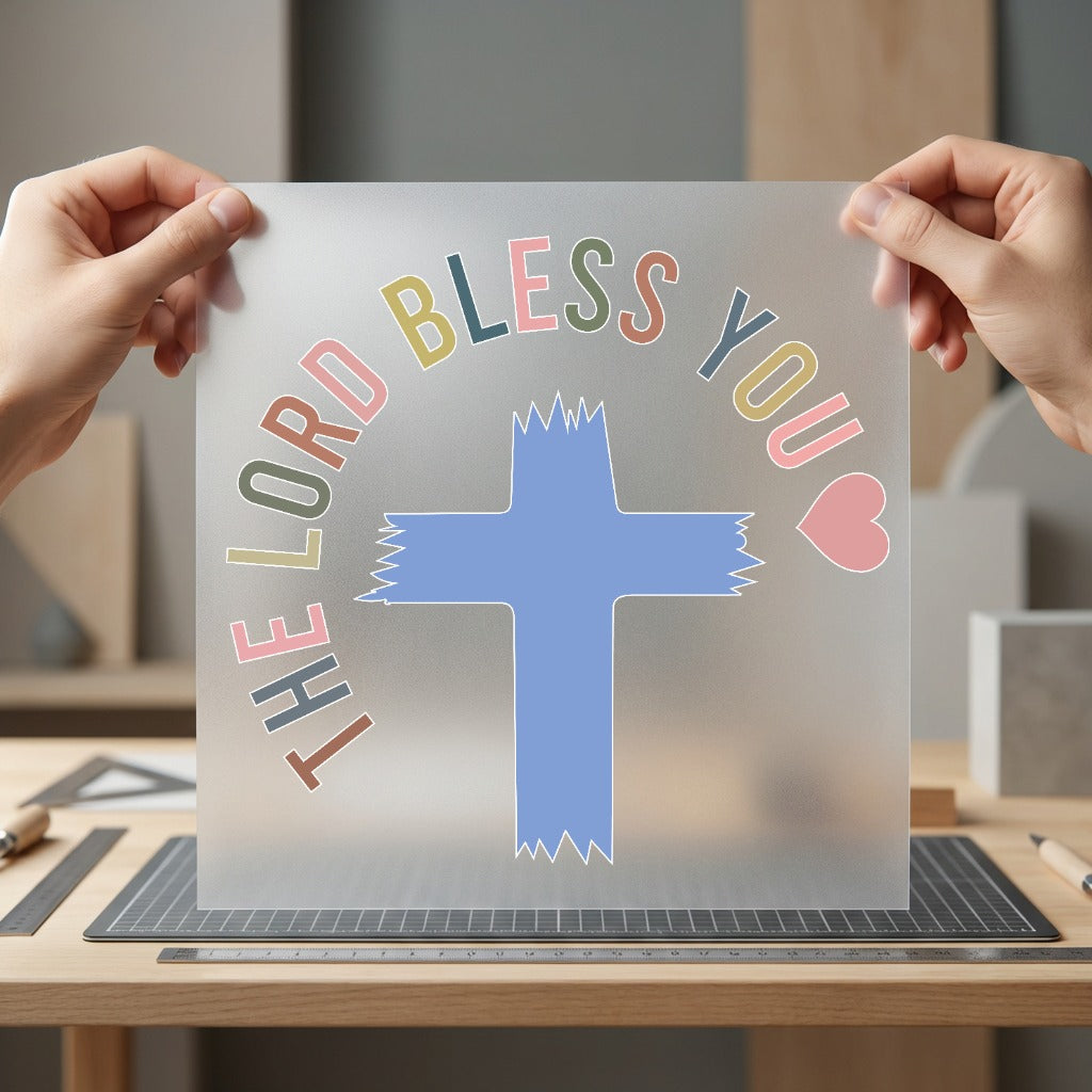 Lord Bless You Cross Christian Faith Ready to Press DTF Transfer for Dtf