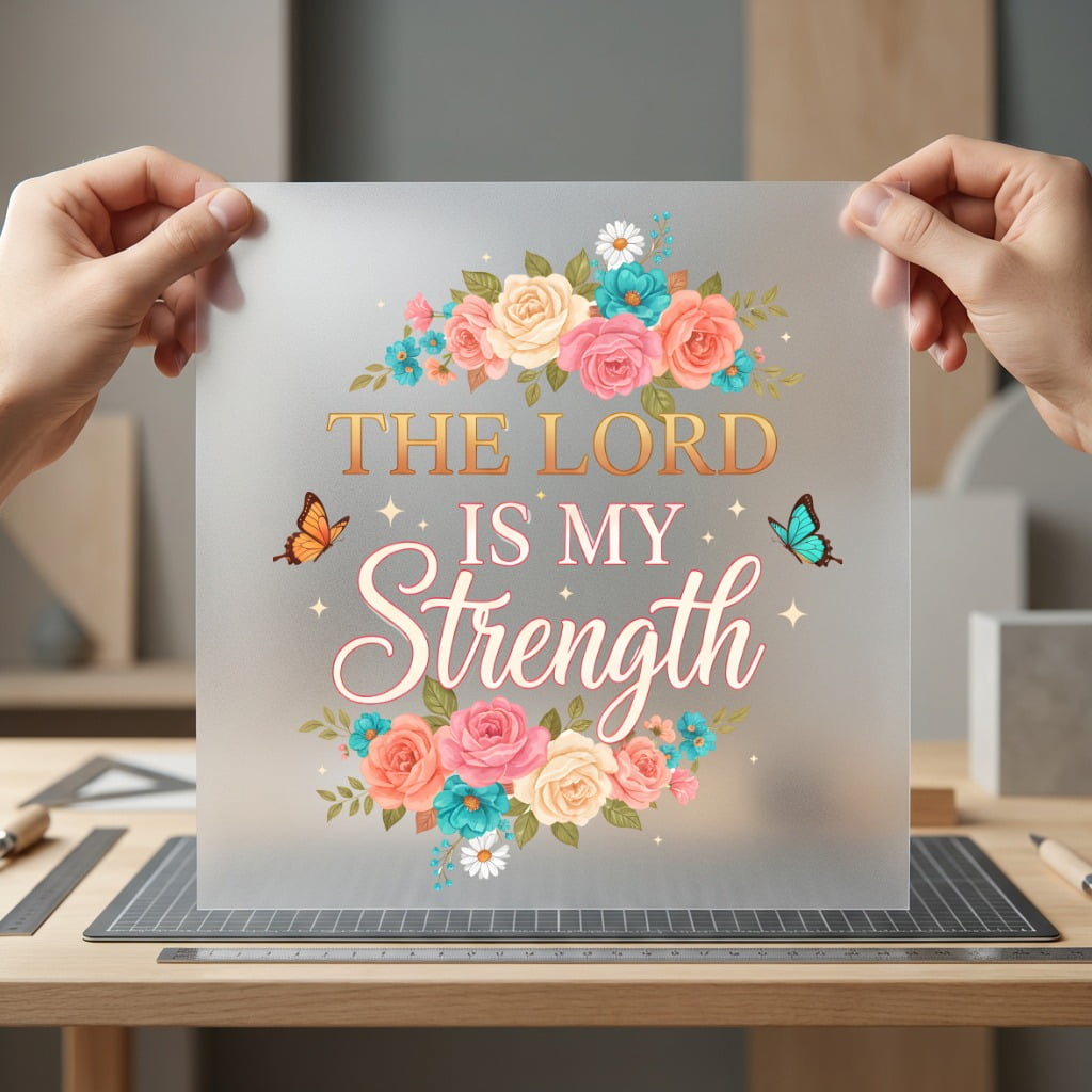 Lord Strength Floral Diy Christian Faith Ready to Press DTF Transfer for Dtf