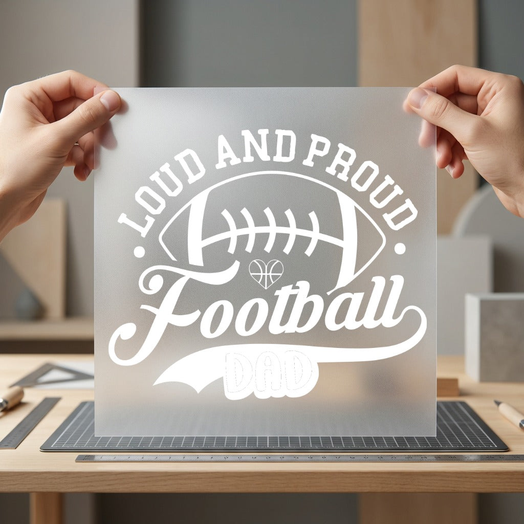 Loud Proud Football Dad Dad Fitness Ready to Press DTF Transfer for Dtf