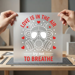 Love Air Gas Mask Valentine Funny Ready to Press DTF Transfer for Dtf