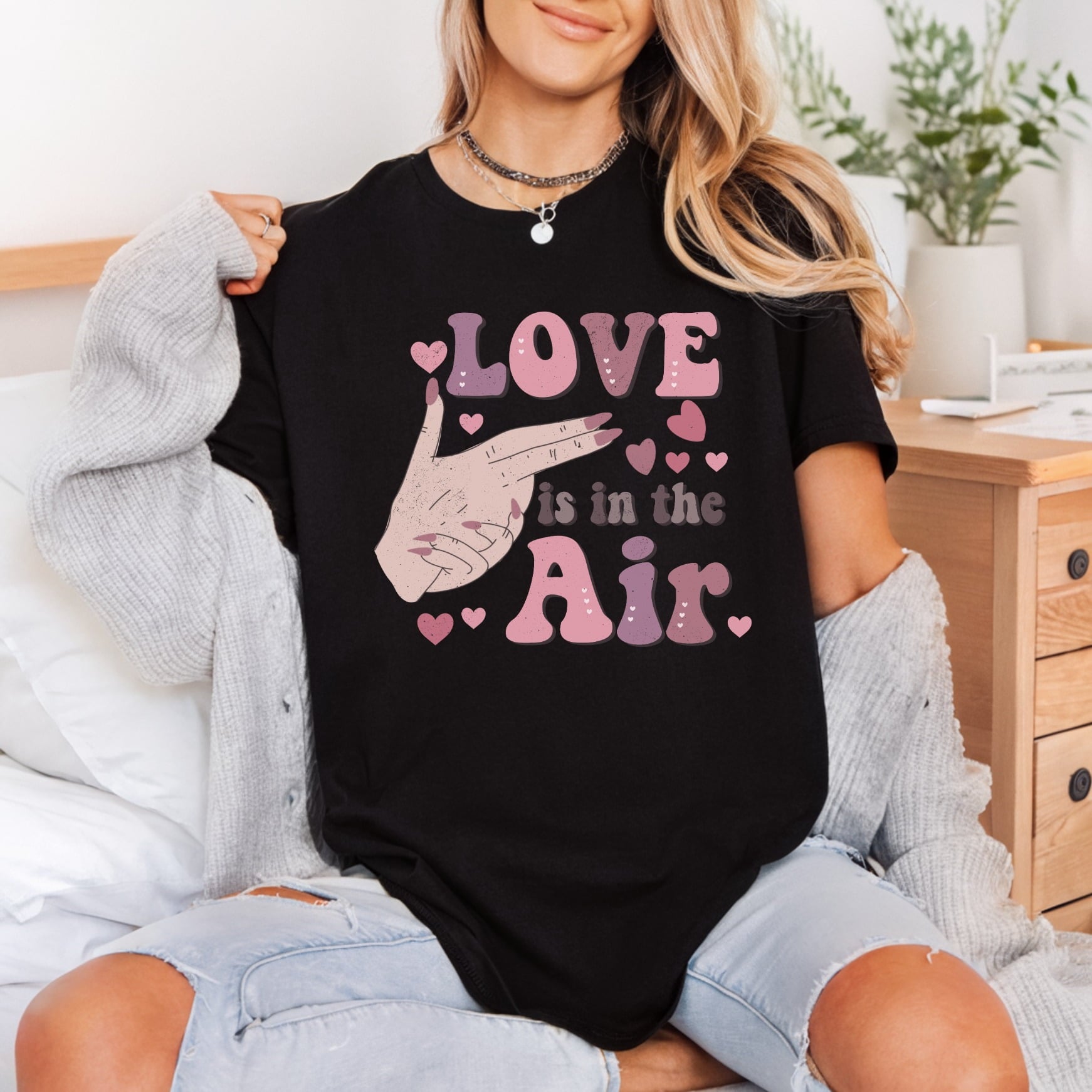 Love Air Retro Pink Valentine Vintage Ready to Press DTF Transfer for Dtf