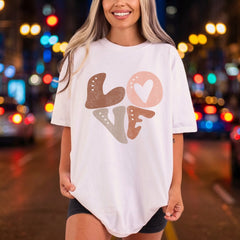 Love Boho Hearts Retro Valentine Retro Ready to Press DTF Transfer for Dtf