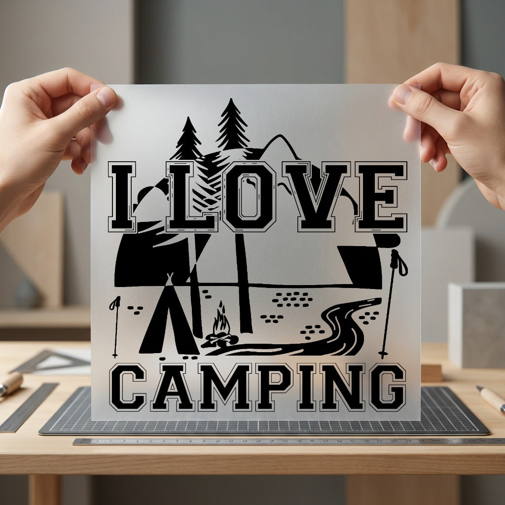 Love Camping Mountains Nature Camping Ready to Press DTF Transfer for Dtf