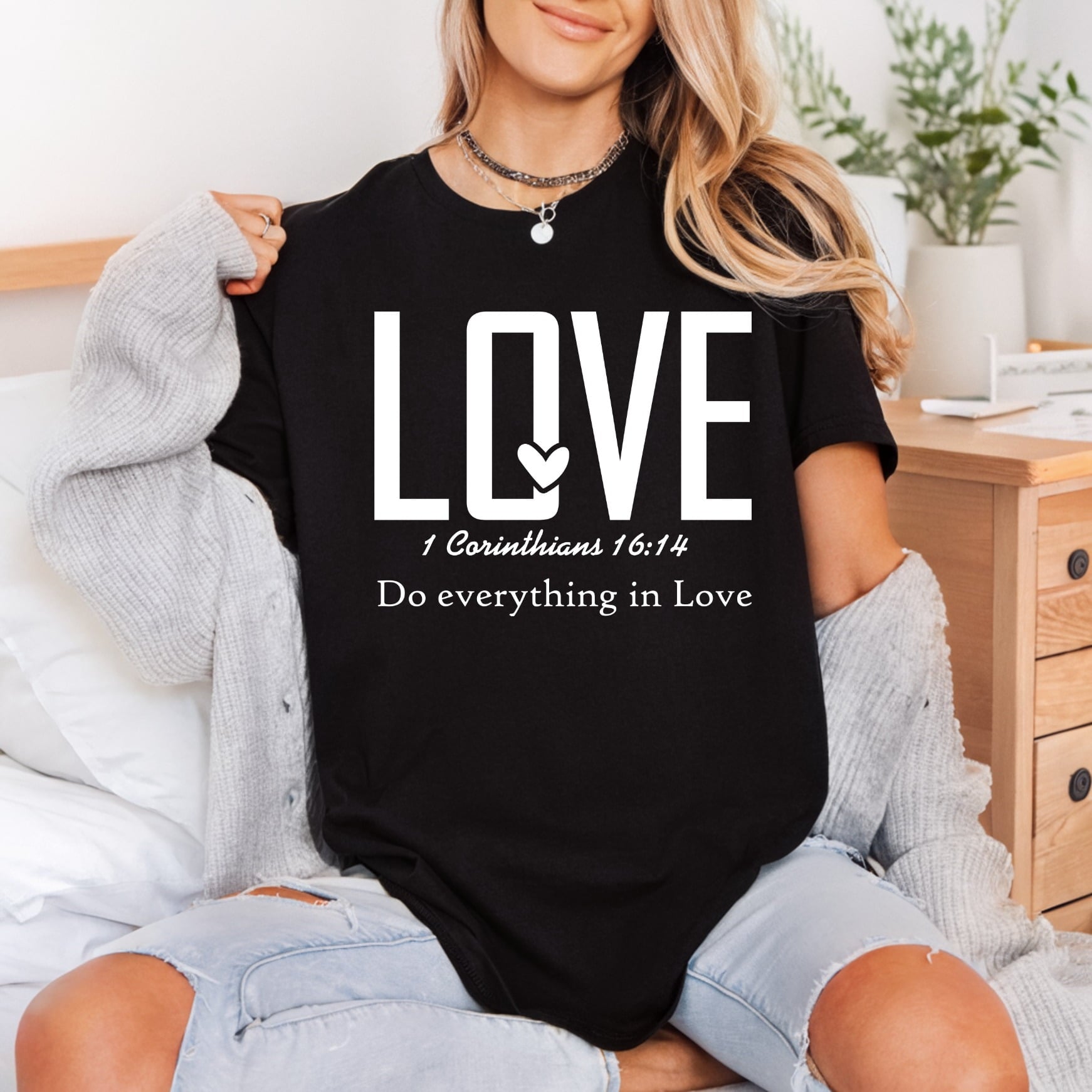 Love Corinthians Christian Diy Christian Faith Ready to Press DTF Transfer for Dtf