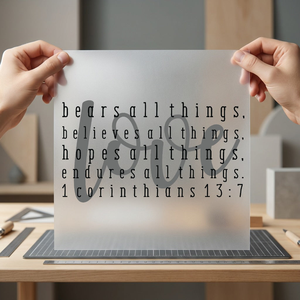Love Corinthians Scriptural Diy Christian Faith Ready to Press DTF Transfer for Dtf