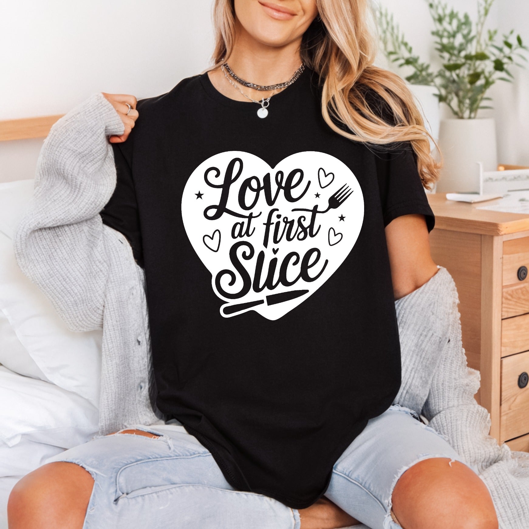 Love First Slice Foodie Valentine Funny Ready to Press DTF Transfer for Dtf