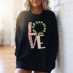 LOVE Floral Leopard Print | Faith & Grace Sweatshirt - Luckets.com