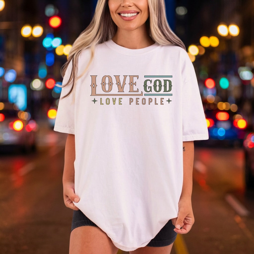 Love God People Retro Christian Faith Ready to Press DTF Transfer for Dtf