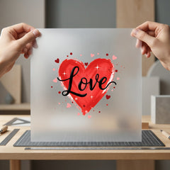 Love Heart Romantic Script Valentine Aesthetic Ready to Press DTF Transfer for Dtf