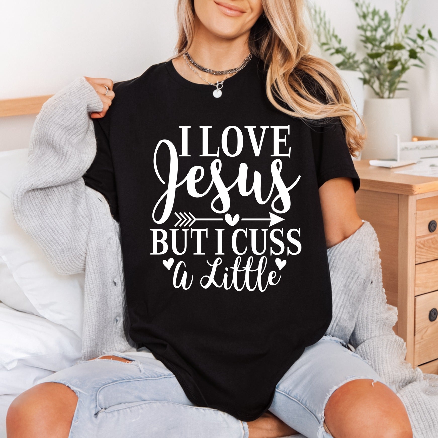 Love Jesus But Cuss Christian Faith Ready to Press DTF Transfer for Dtf