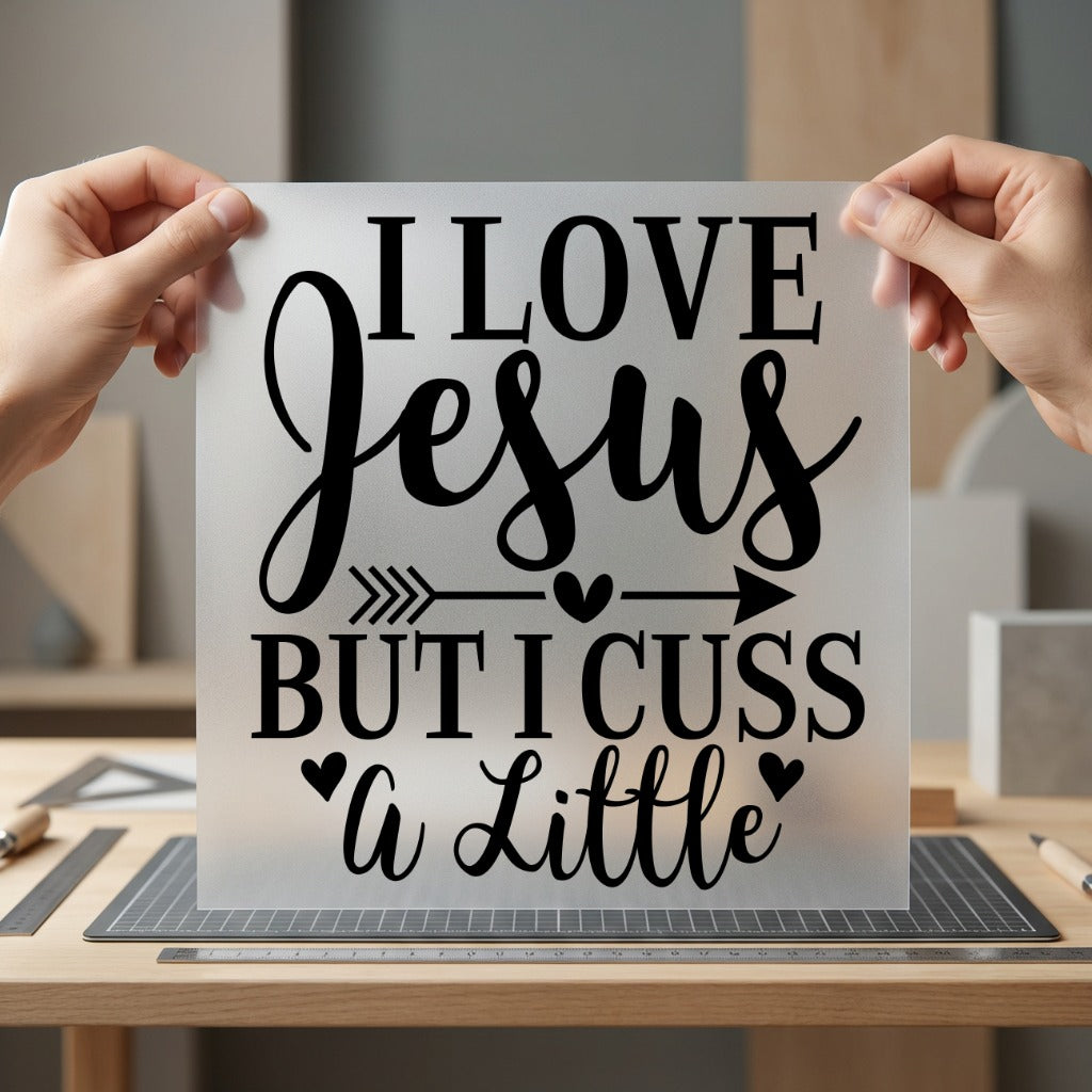 Love Jesus But Cuss Christian Faith Ready to Press DTF Transfer for Dtf