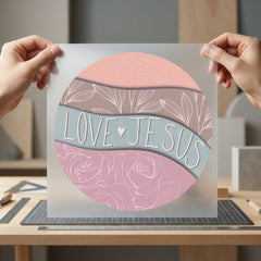 Love Jesus Floral Motif Christian Faith Ready to Press DTF Transfer for Dtf