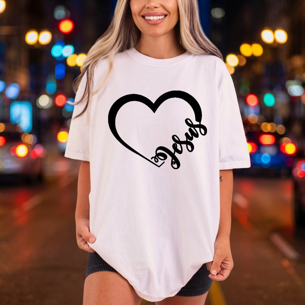 Love Jesus Heart Faith-inspired Christian Faith Ready to Press DTF Transfer for Dtf