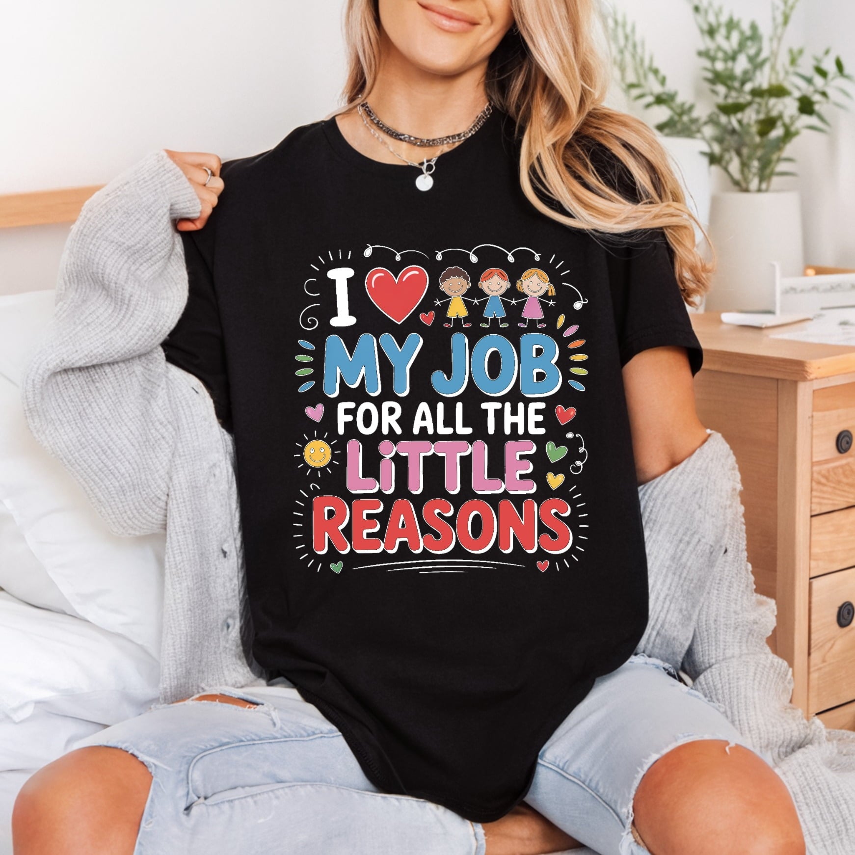 Love Job All Little Teacher Funny Ready to Press DTF Transfer for Dtf