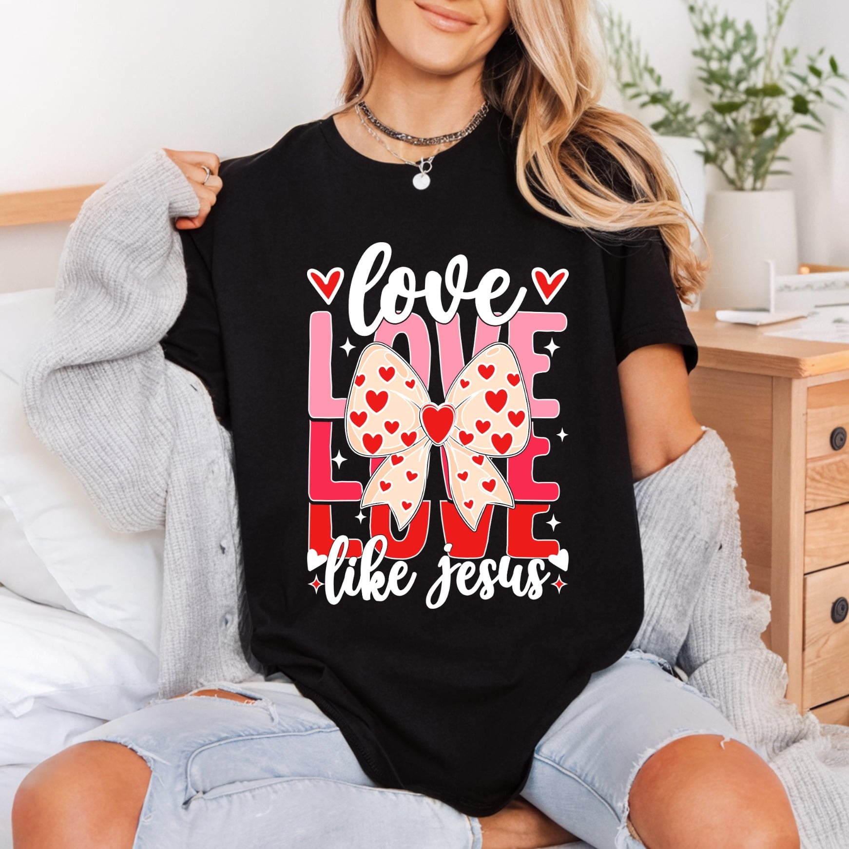 Love Like Jesus Faith-inspired Christian Faith Ready to Press DTF Transfer for Dtf