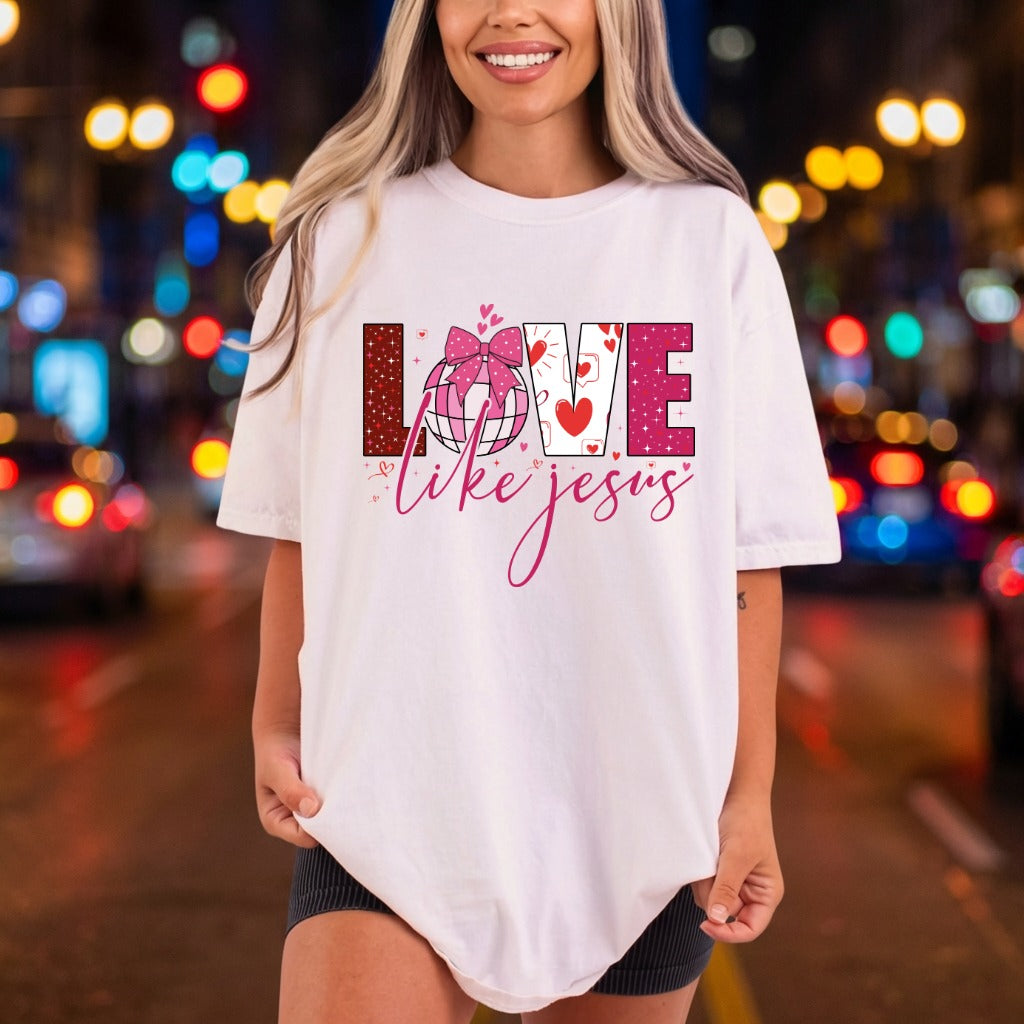 Love Like Jesus Pink Christian Faith Ready to Press DTF Transfer for Dtf