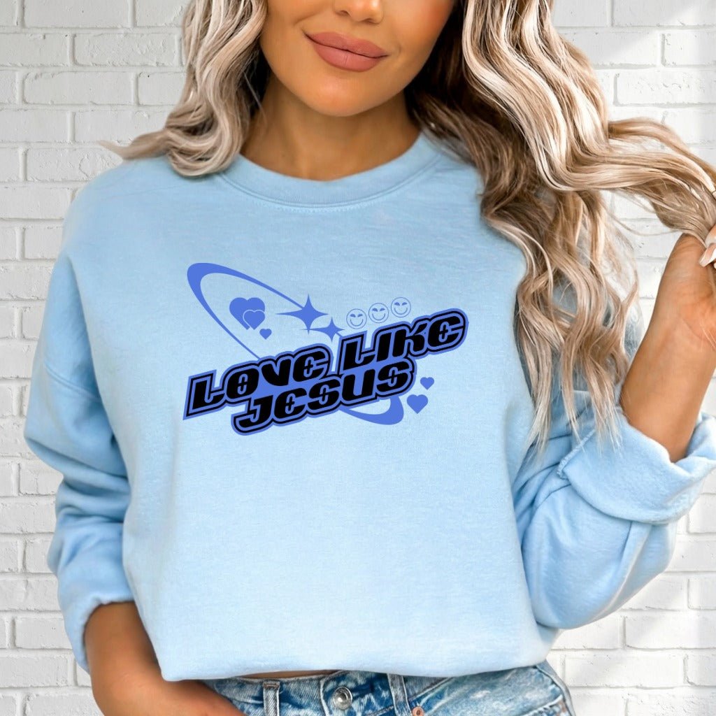 Love Like Jesus | Retro Christian Aesthetic Sweatshirt - Luckets.com
