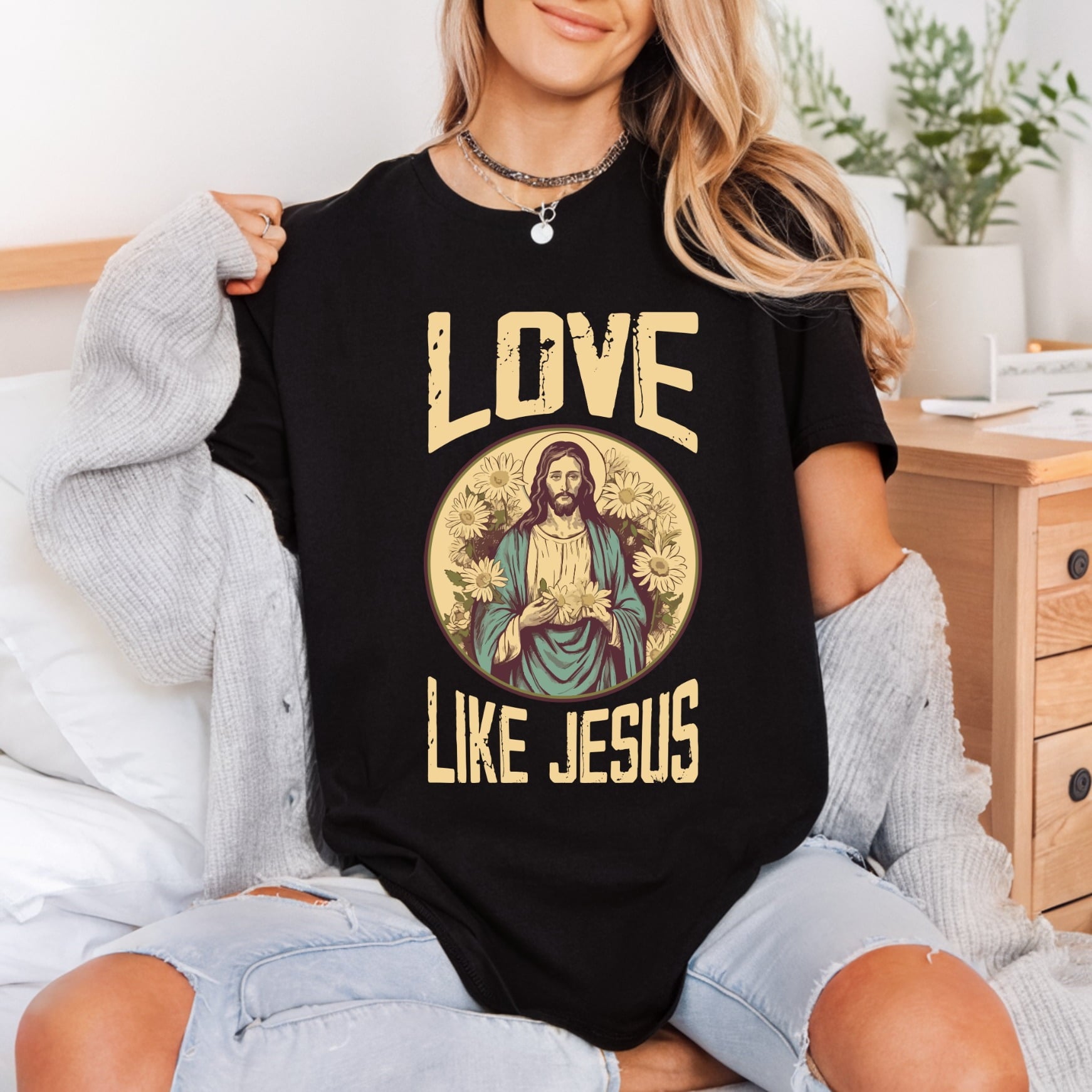 Love Like Jesus Retro Christian Faith Ready to Press DTF Transfer for Dtf