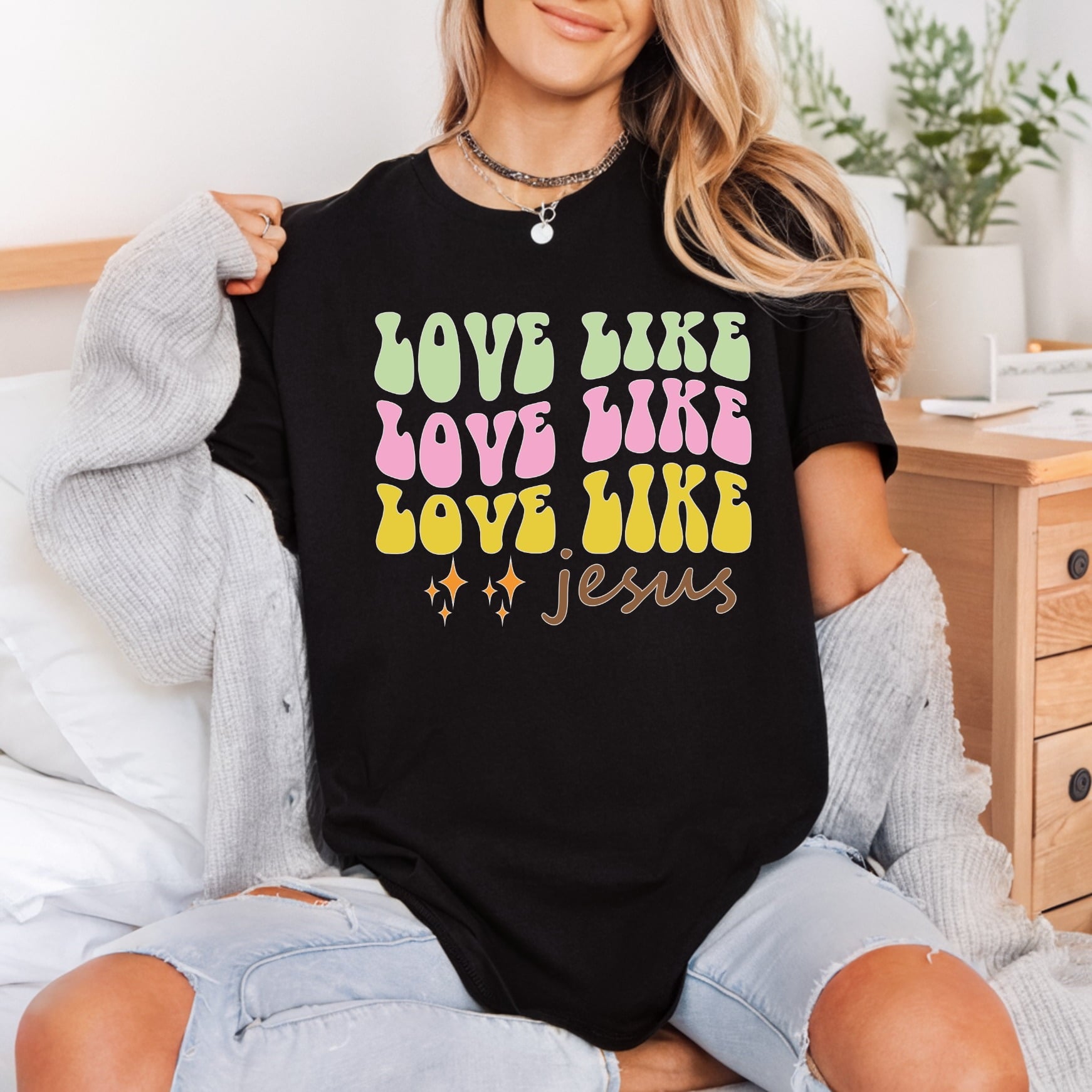 Love Like Jesus Retro Christian Faith Ready to Press DTF Transfer for Dtf