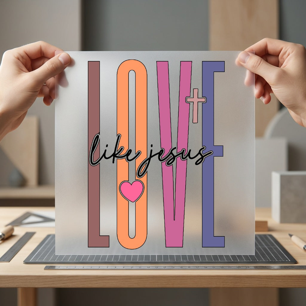 Love Like Jesus Retro Christian Faith Ready to Press DTF Transfer for Dtf
