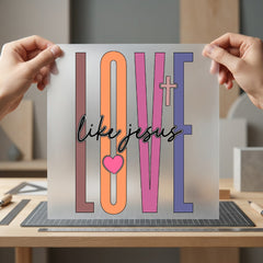 Love Like Jesus Retro Christian Faith Ready to Press DTF Transfer for Dtf