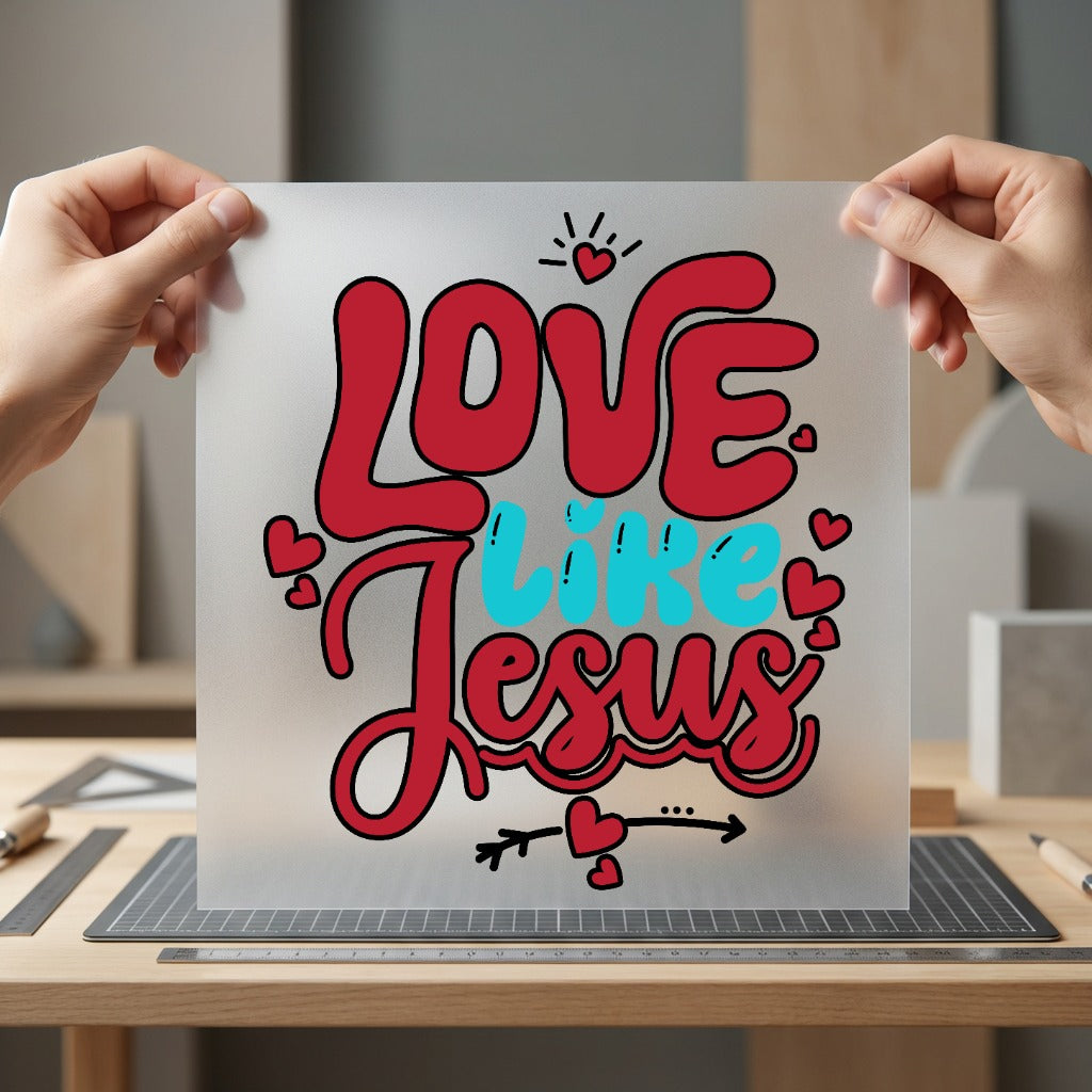 Love Like Jesus Retro Christian Faith Ready to Press DTF Transfer for Dtf