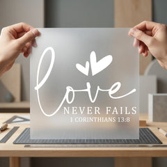 Love Never Fails Christian Christian Faith Ready to Press DTF Transfer for Dtf