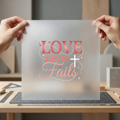 Love Never Fails Christian Christian Faith Ready to Press DTF Transfer for Dtf