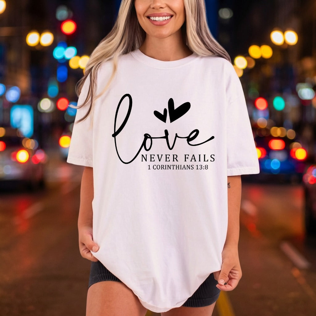 Love Never Fails Christian Christian Faith Ready to Press DTF Transfer for Dtf