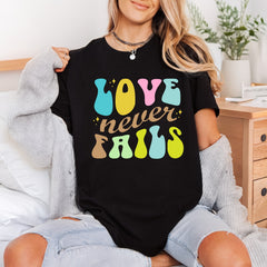 Love Never Fails Retro Christian Faith Ready to Press DTF Transfer for Dtf