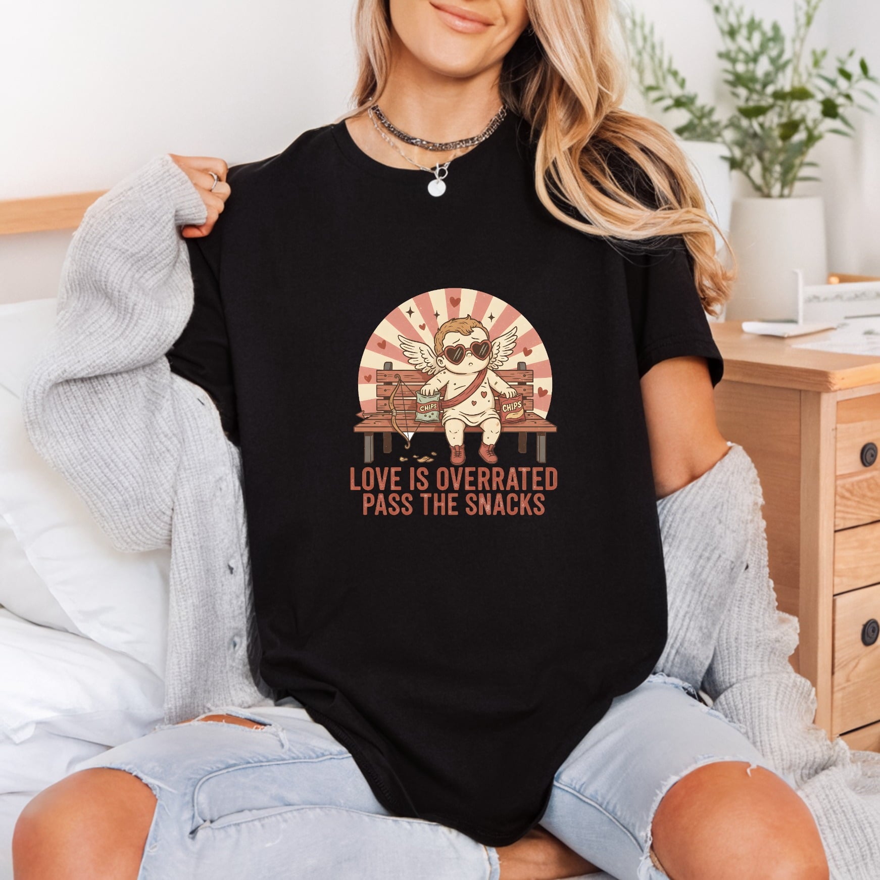 Love Overrated Cupid Anti-valentine Valentine Funny Ready to Press DTF Transfer for Dtf