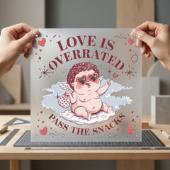 Love Overrated Pass Snacks Valentine Funny Ready to Press DTF Transfer for Dtf