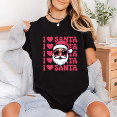 Love Santa Star Glasses Christmas Retro Ready to Press DTF Transfer for Dtf
