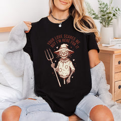 Love Scares Scarecrow Spooky Halloween Fall Ready to Press DTF Transfer for Dtf