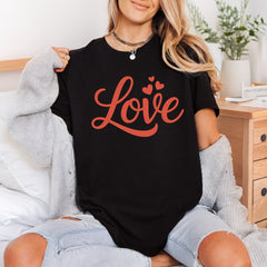 Love Script Hearts Romantic Valentine Aesthetic Ready to Press DTF Transfer for Dtf