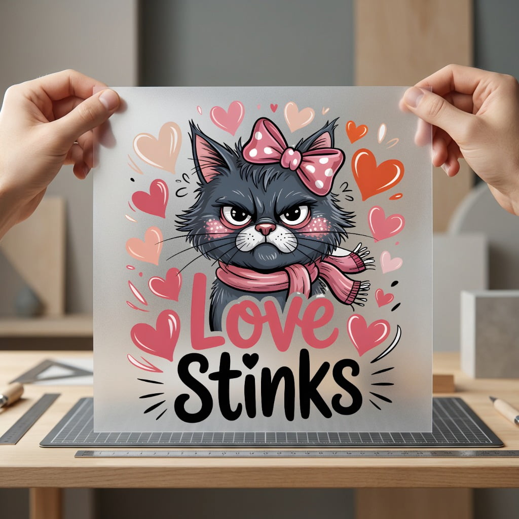 Love Stinks Grumpy Cat Valentine Mom Ready to Press DTF Transfer for Dtf