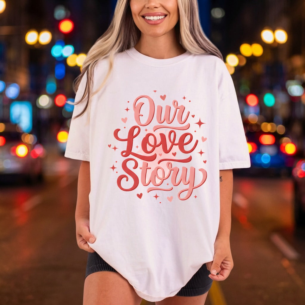 Love Story Romantic Script Valentine Ready to Press DTF Transfer for Dtf