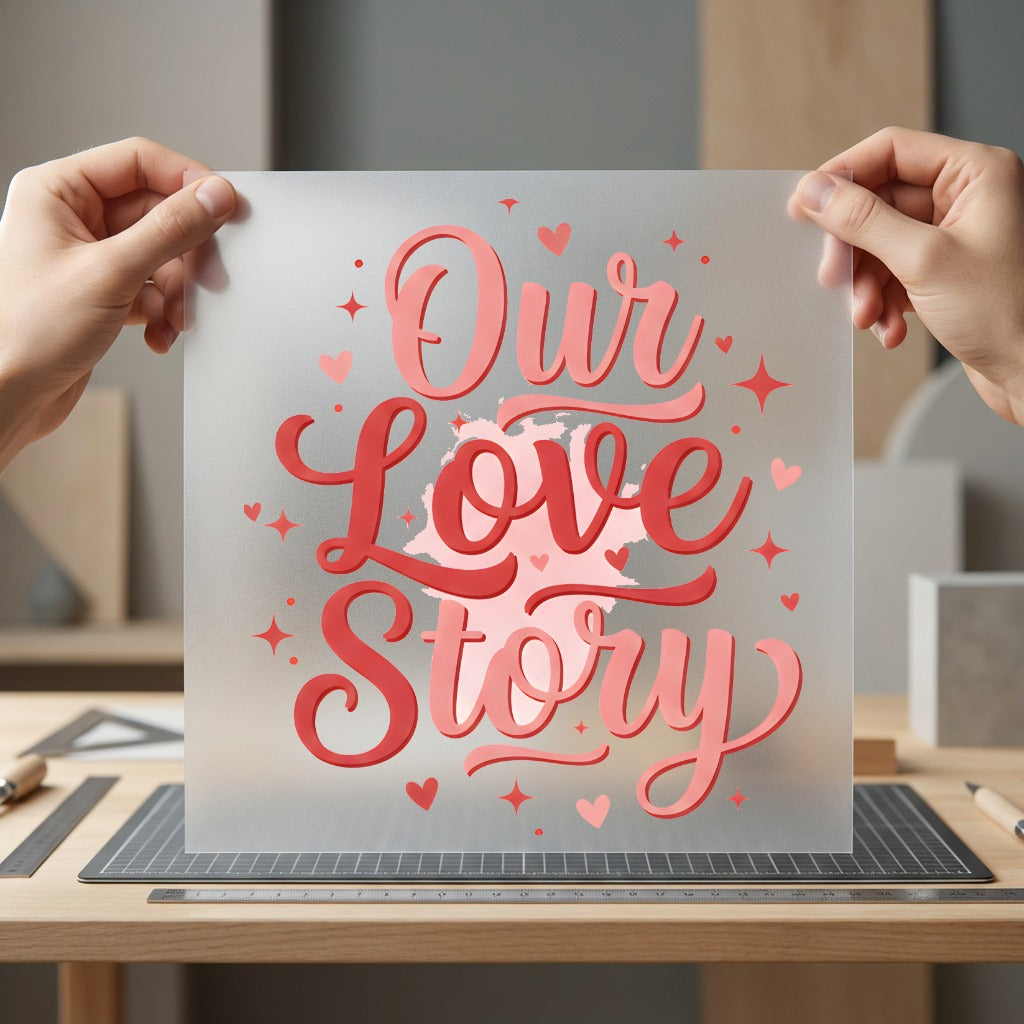 Love Story Romantic Script Valentine Ready to Press DTF Transfer for Dtf
