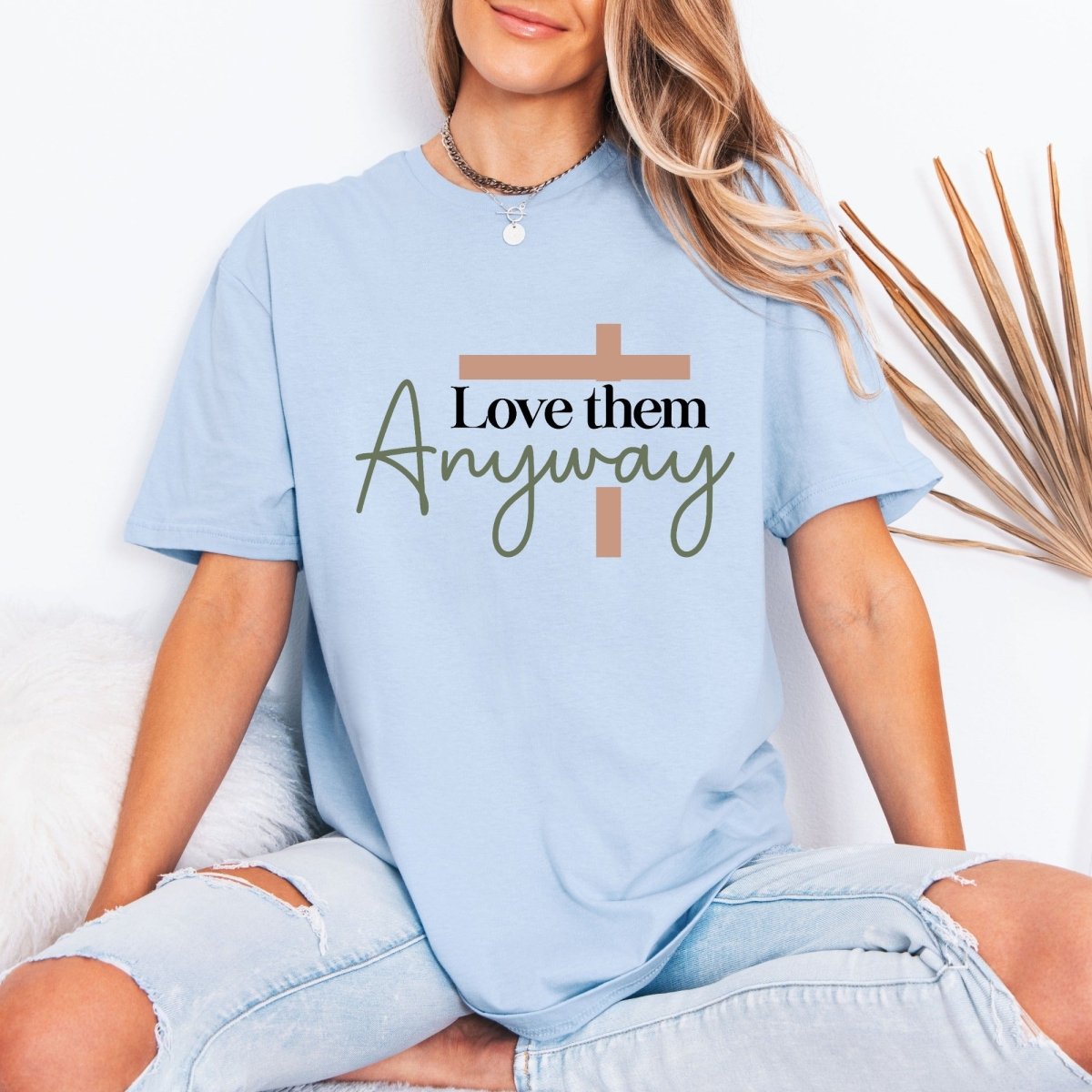 Love Them Anyway | Christian Love & Cross Tee - Luckets.com