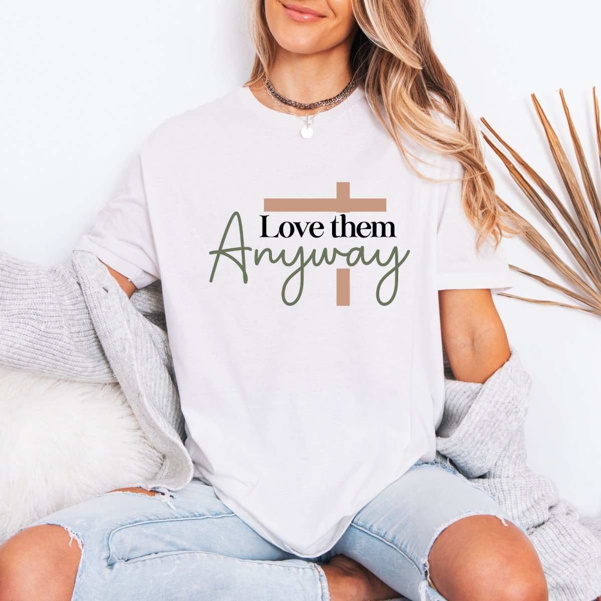 Love Them Anyway | Christian Love & Cross Tee - Luckets.com
