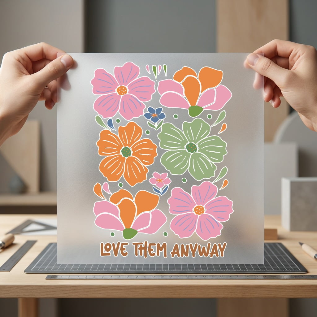 Love Them Anyway Floral Retro Boho Ready to Press DTF Transfer for Dtf