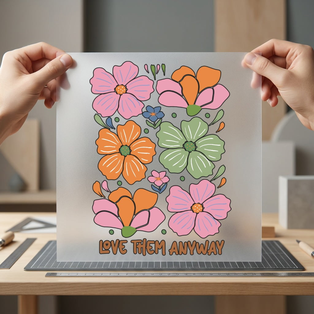 Love Them Anyway Floral Retro Boho Ready to Press DTF Transfer for Dtf